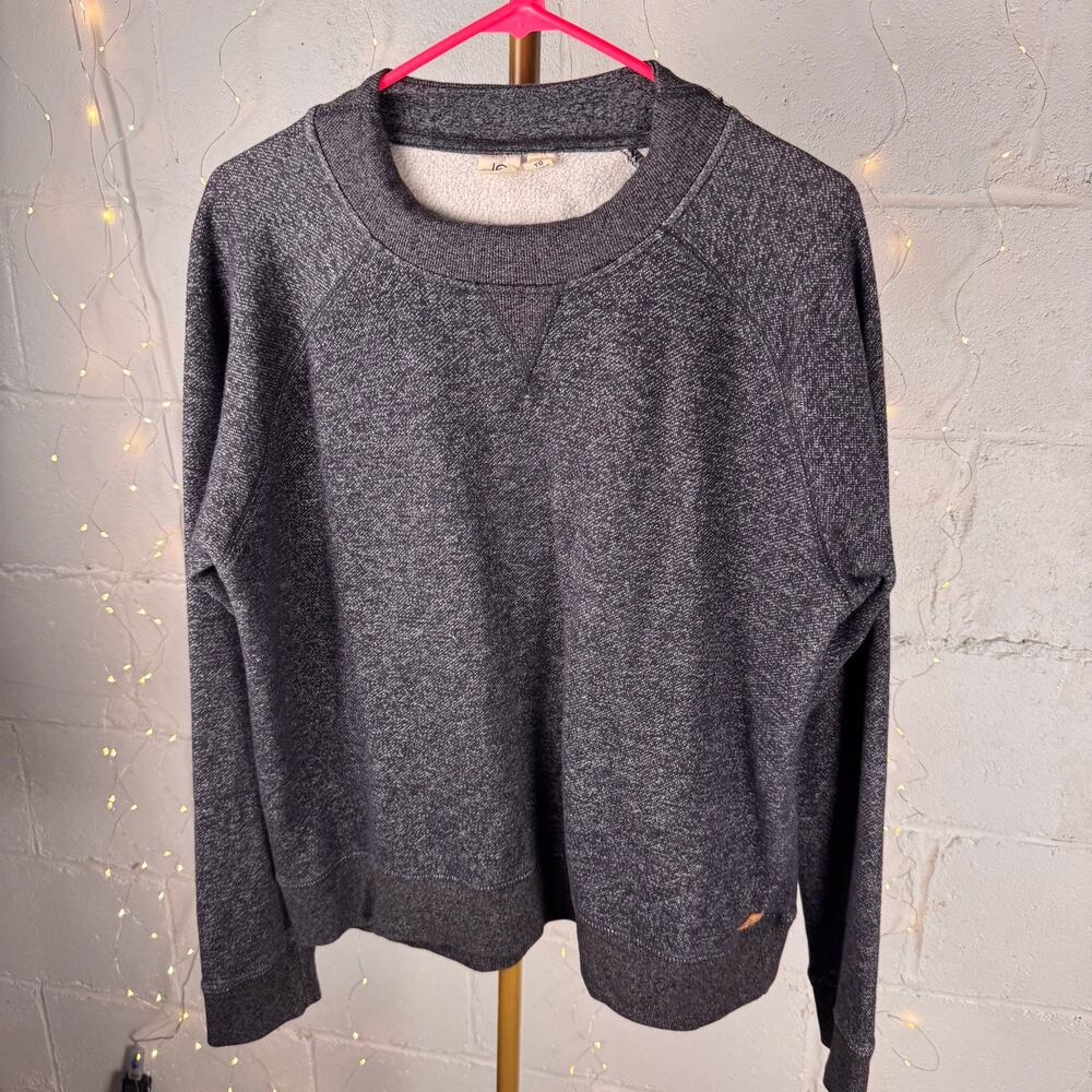 tentree XL black heather fleece crewneck sweatshirt organic cotton recycled